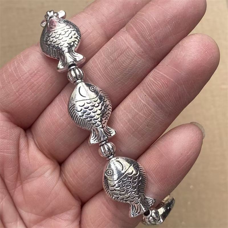 Antique Zang silver solid silver annual surplus bracelet for men and women, vint