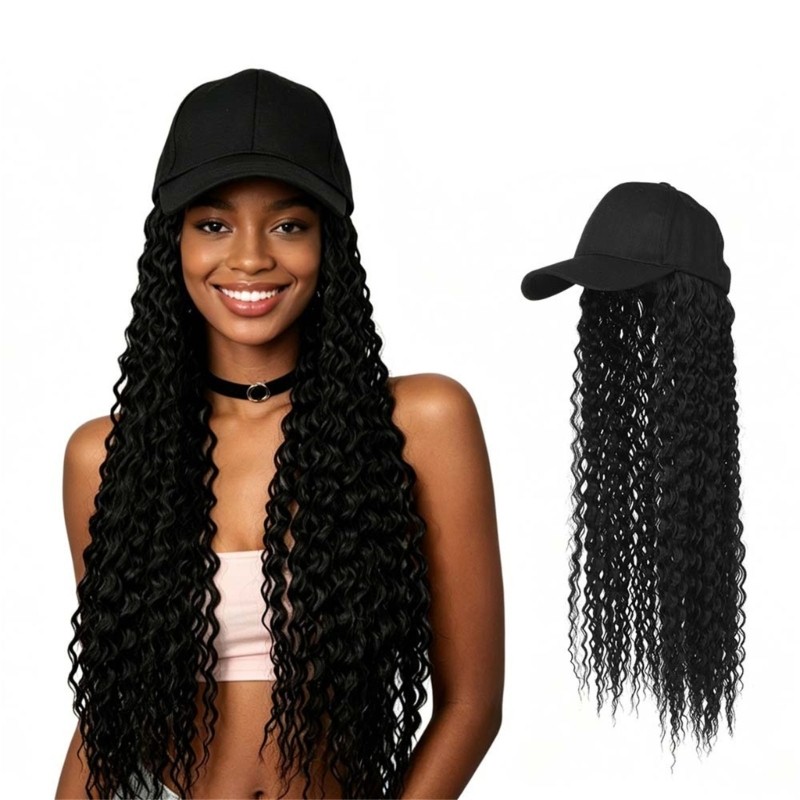 Dreadlock Synthetic Fiber Curly Wigs Cap Casual Quick Change Hair Extensions