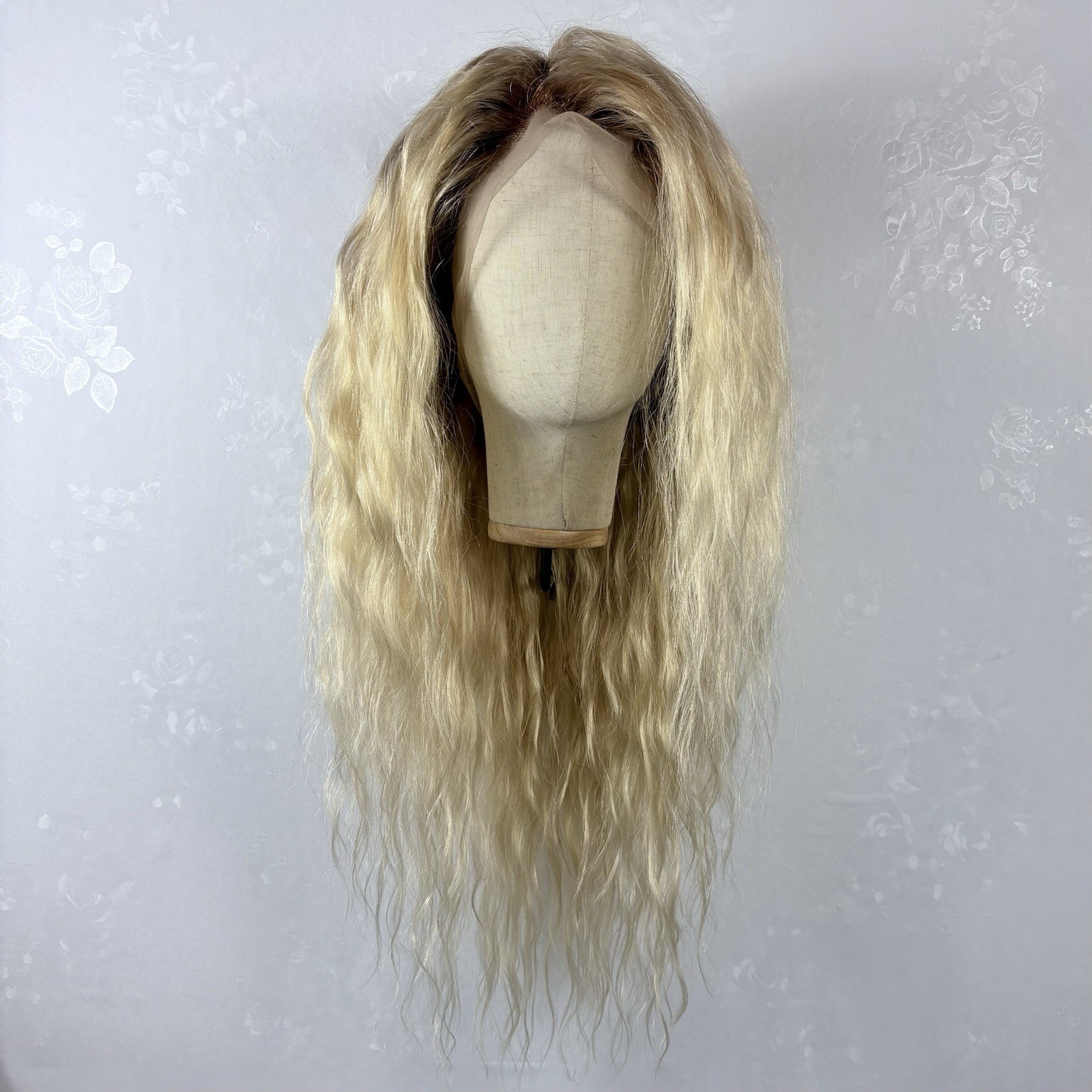 26” 100% BRAZILIAN Human hair Daily wear WIG! 360 Lace Brown Rts Platinum Blonde
