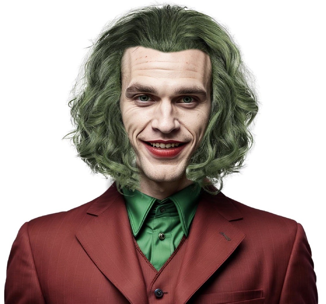 Joker Wig Adult Men Short Green Synthetic Halloween Theatre Cosplay