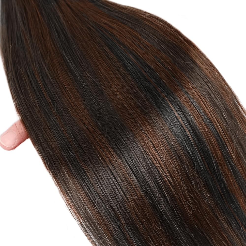 Fridnae P1B30 Bundles Highlight Straight Human Hair Bundle 8A Two Tone Black