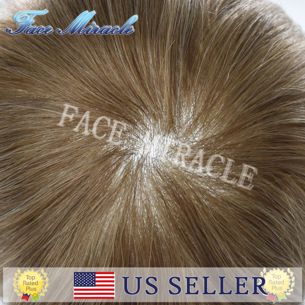 0.04mm Ultra Thin Skin Mens Toupee Human Hair System Black Brown Blonde Gray Wig