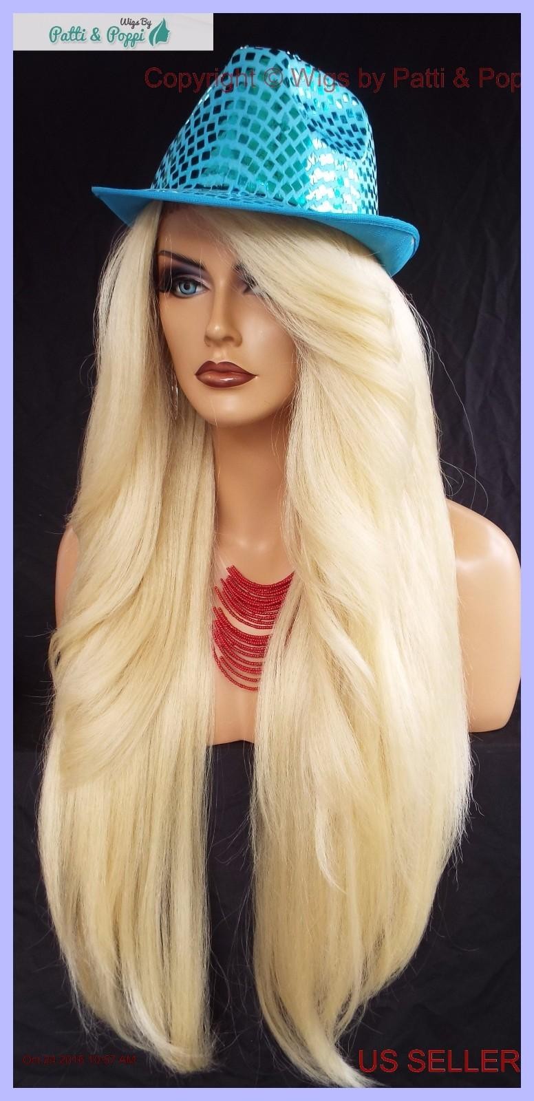 25″ Lace Front Wig Deep C-Part Heat Safe Straight Hair Color 613 Unisex