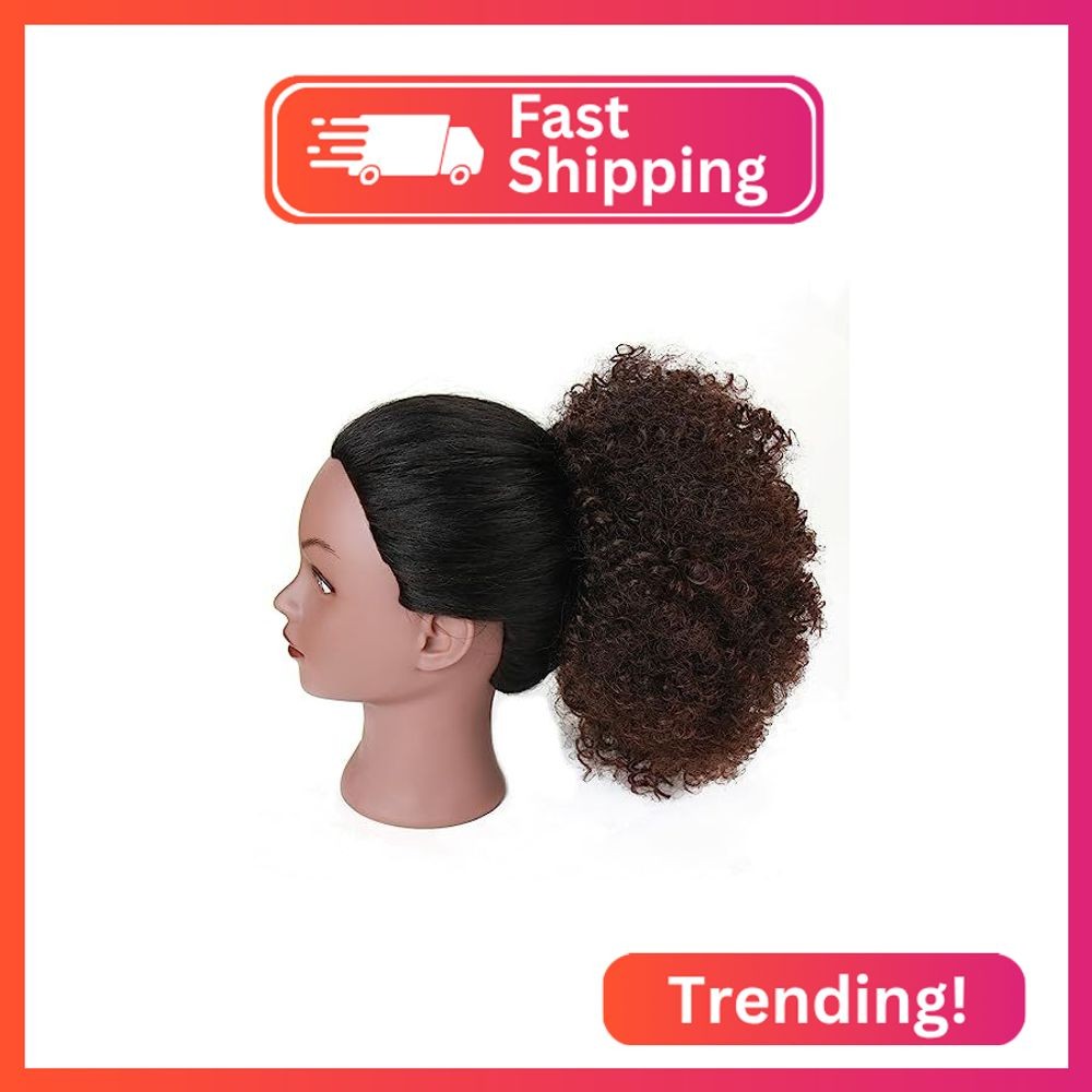 TOBBST Afro Puff Drawstring Ponytail Extension for Black Women Short Afro Curly