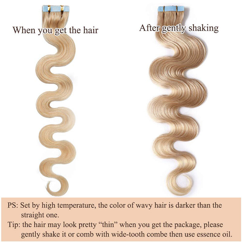 Tape in Hair Extensions 100% Remy Real Human Hair Skin Weft Black Brown Blonde S
