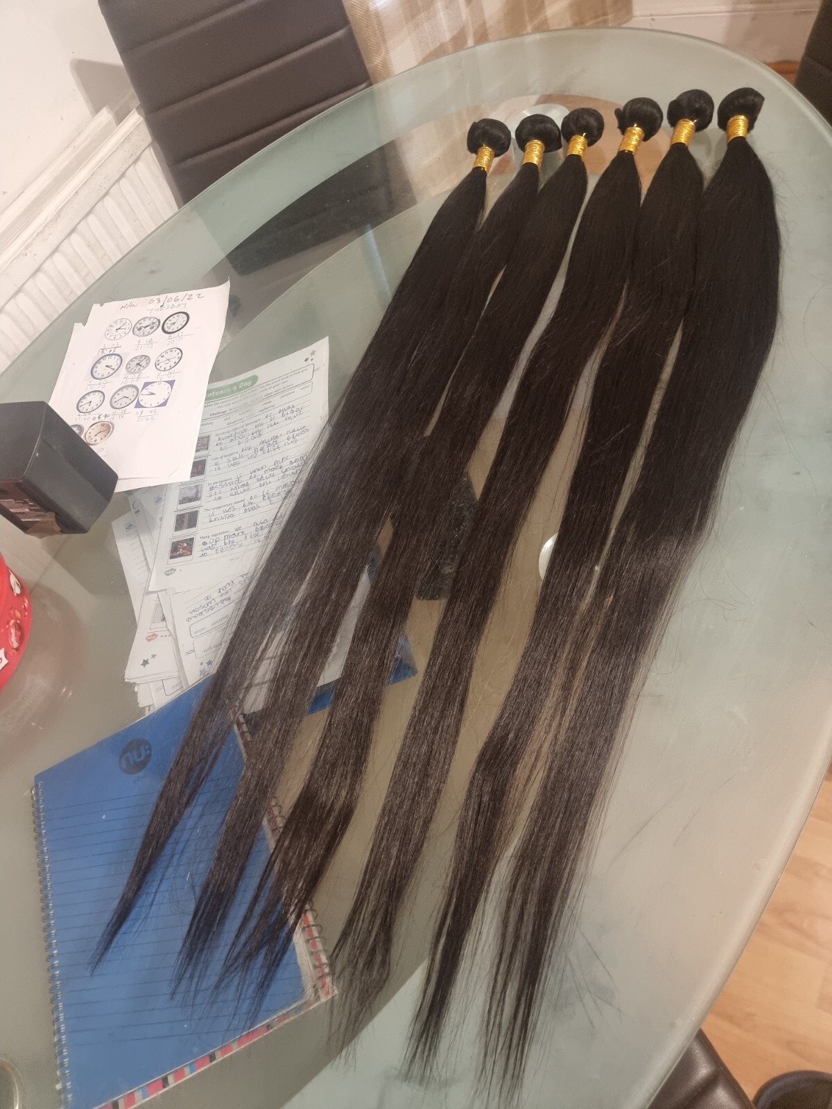 12AA MALAYSIAN RAW VIRGIN HUMAN HAIR 42+42+42+42+42+42 STRAIGHT 600g 6BUNDLLES