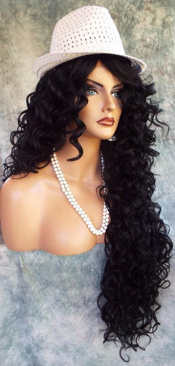 26″ X-LONG LACE FRONT DEEP C-PART HIGH HEAT SAFE WIG COLOR #1 SEXY 1116 NEW