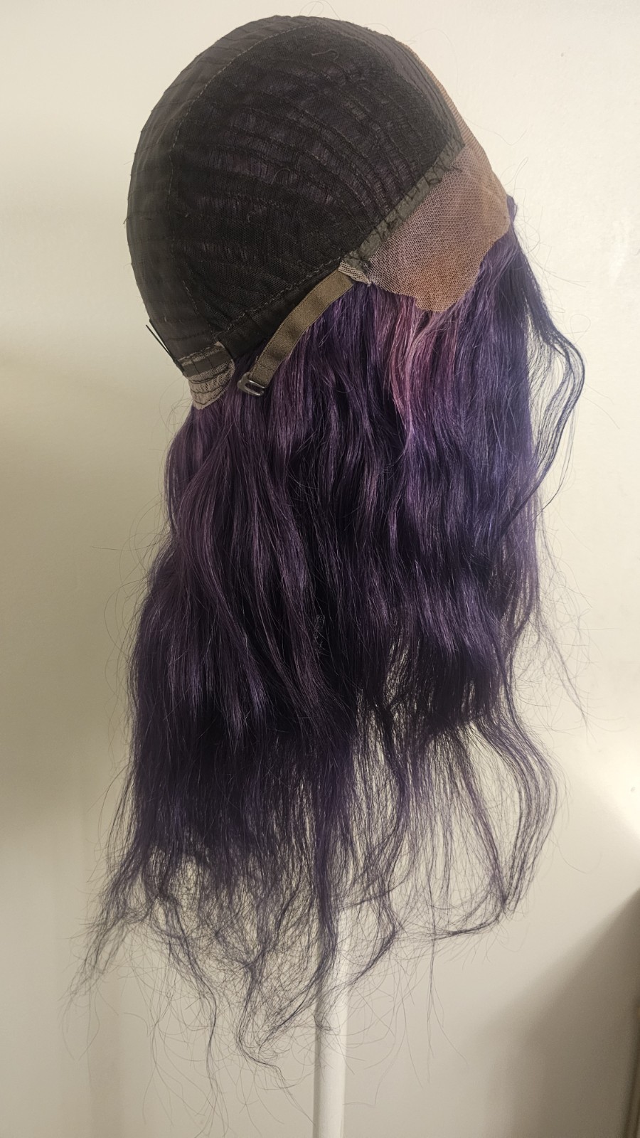 High-Quality Regular Top 24″ Purple Wavy 150% Virgin Human Hair Lace Wig