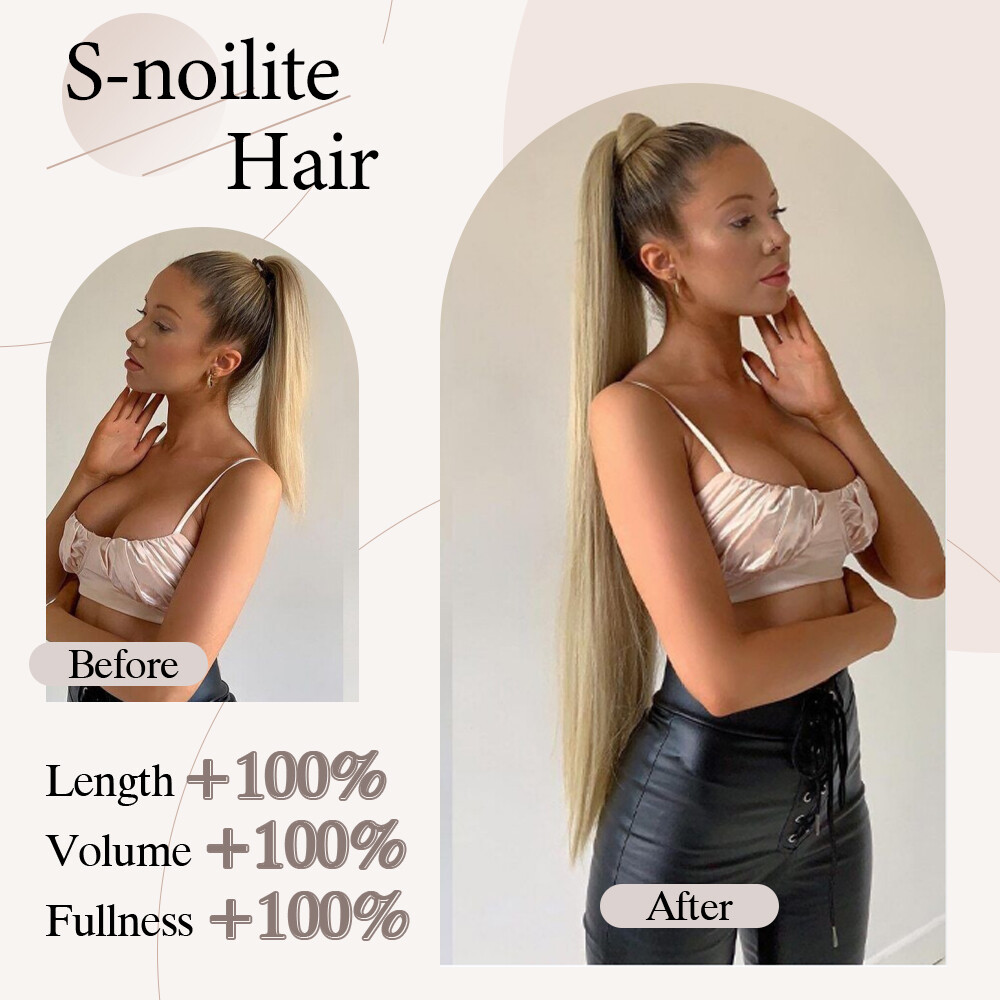 Long THICK Ponytail Clip In Hair Extensions Wrap On Pony tail Hairpiece as Human