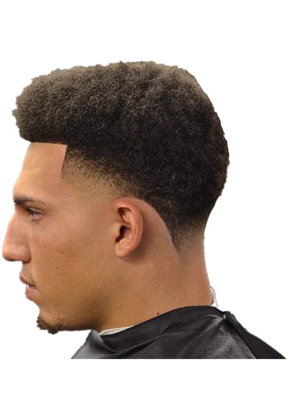 N.L.W Toupee for mens human hair full lace afro curl natural black base 10×8″