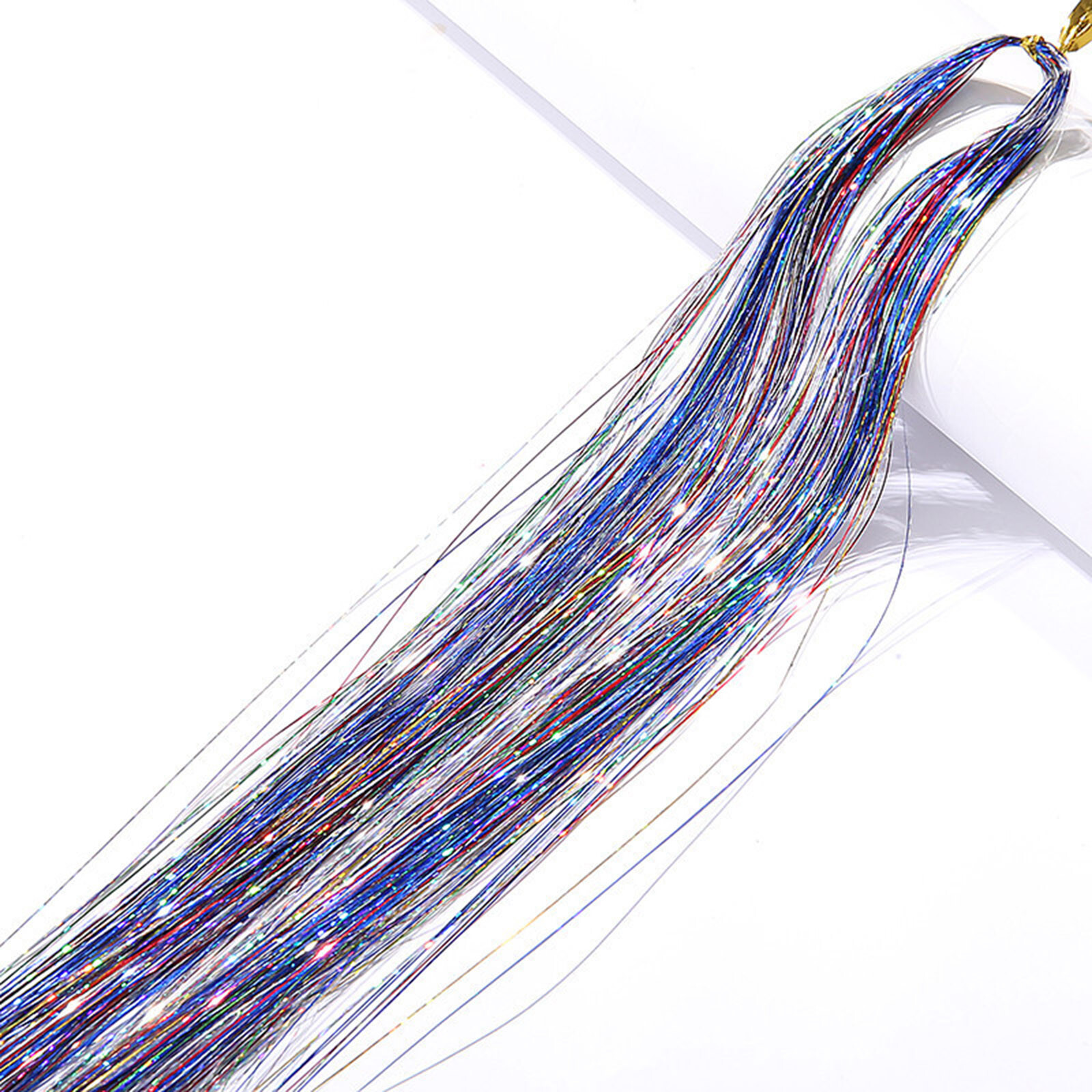 47 Inches Hair Extension Tinsel Kit with Tool 12 Mixed Colors 2400 Strands S9B5