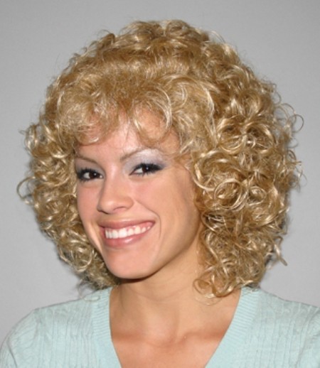 50S 60S WOMENS SHORT BIG BOUNCY CURLS CURLY HAIR WIG BANGS SABRINA GOLDEN GIRLS