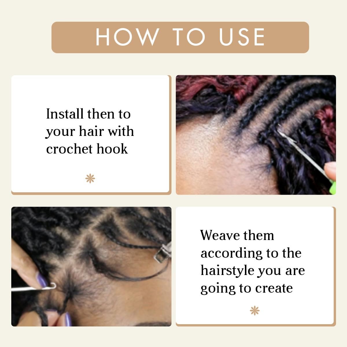36 Inch Distressed Butterfly Locs Crochet Hair, 8 Packs Pre Looped Thick Distres