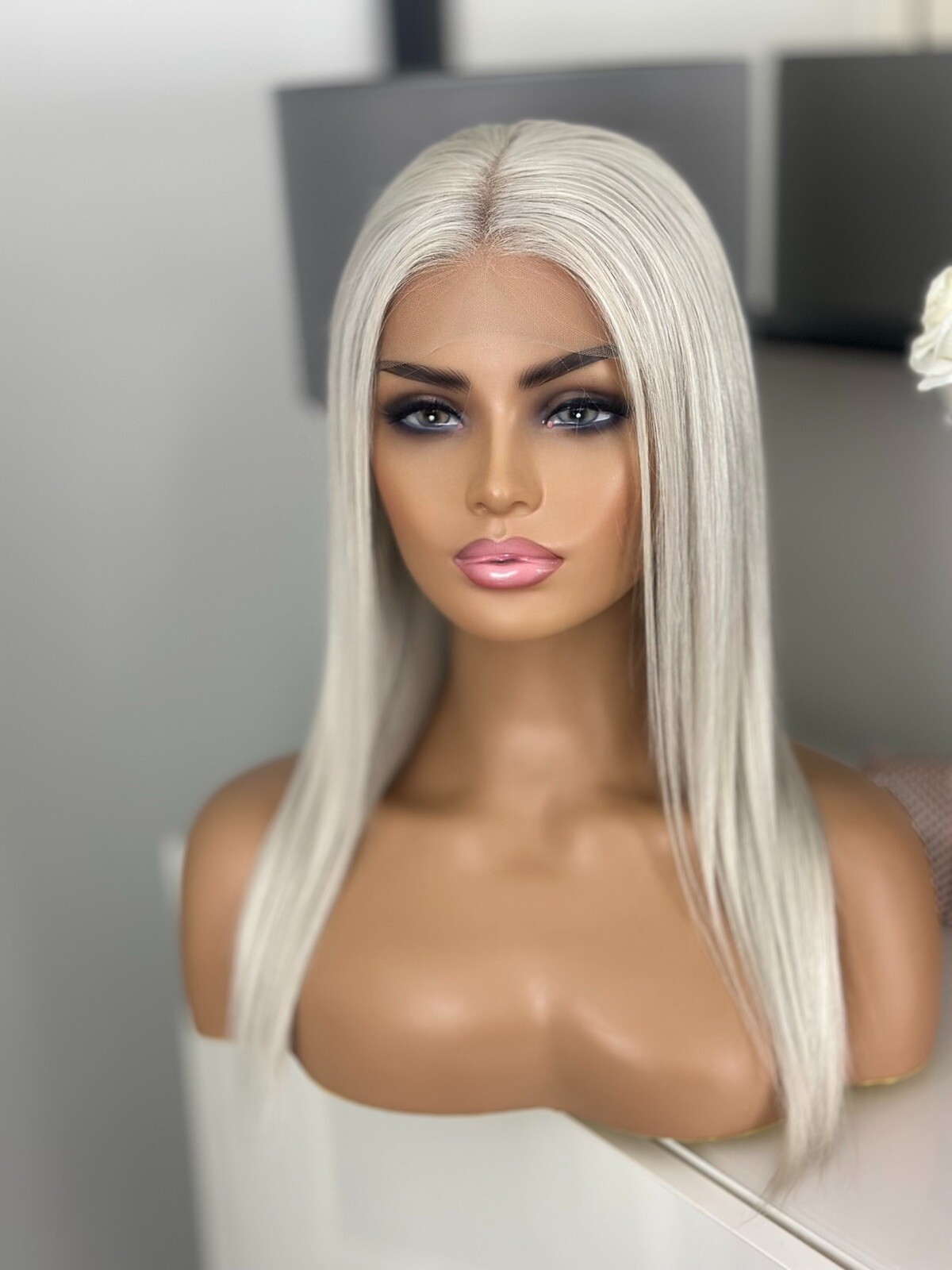 New Fashion Platinum Ice Blonde Lace 13×4 Lace Front 100% Human Hair Wig