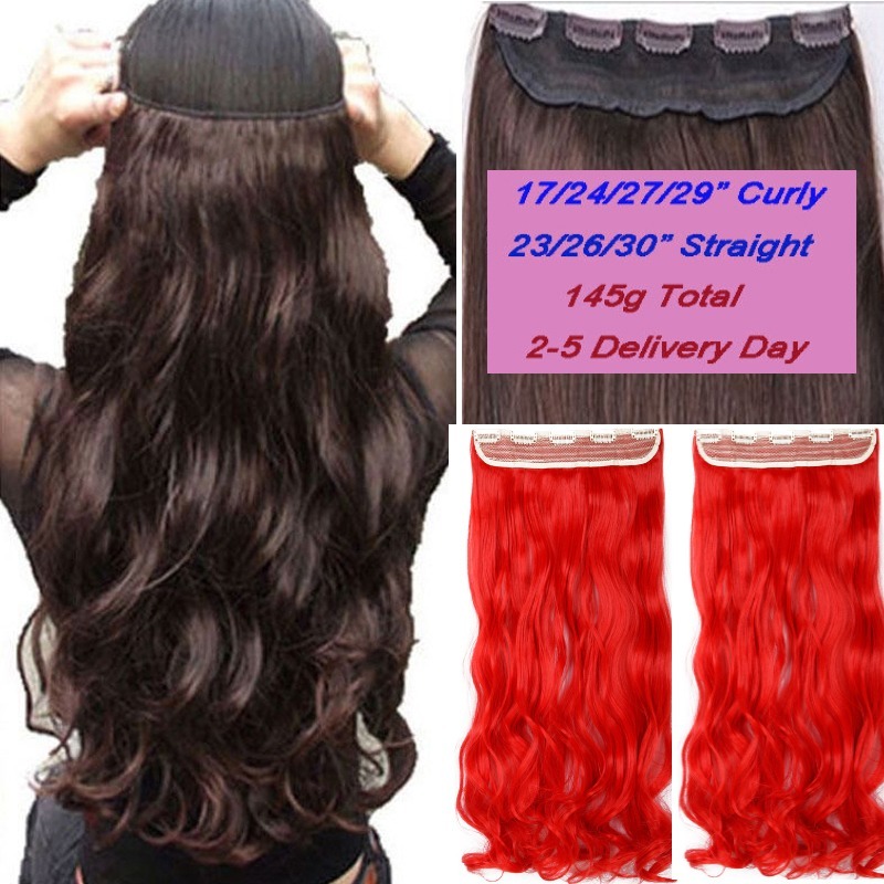 Real Thick,Long Short,3/4 Full Head Clip In Hair Extensions,Brown Black Blonde