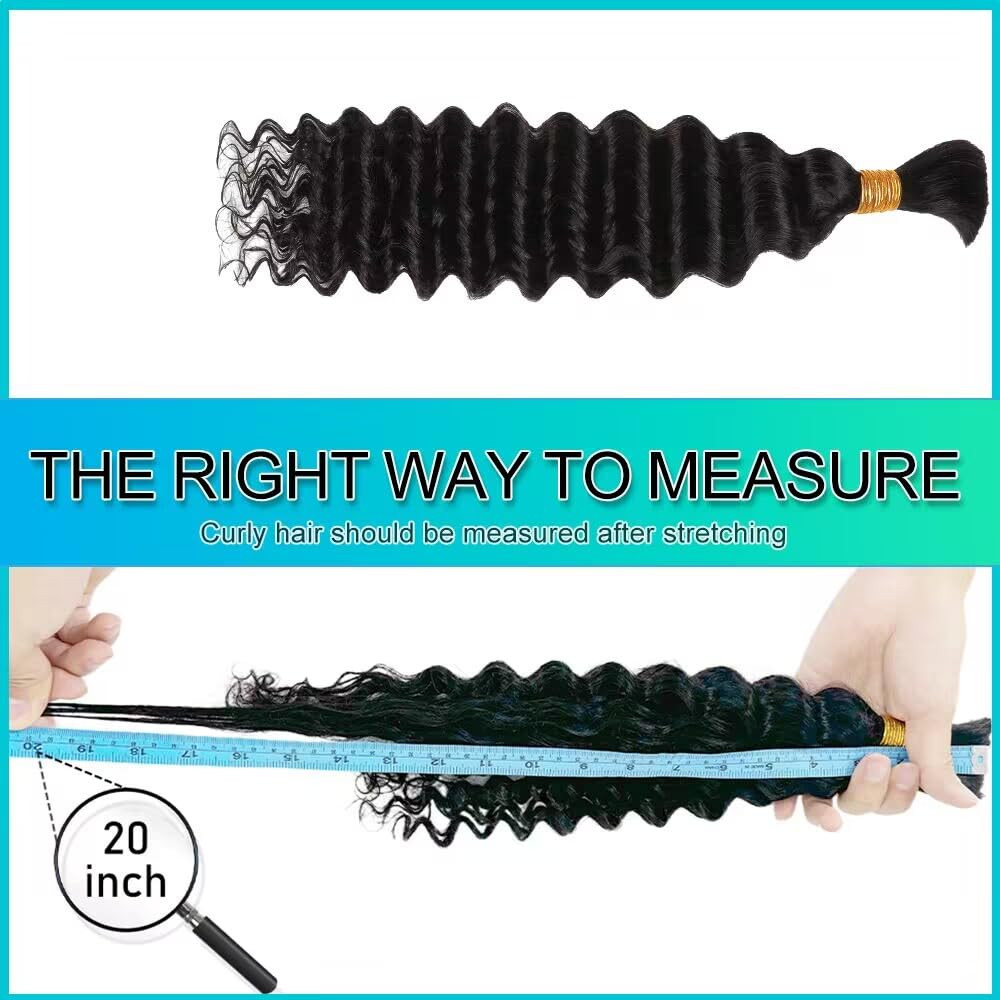 Human Braiding Hair 18 Inch 6 Bundles Human Hair Braiding Hair No Weft Deep Wave