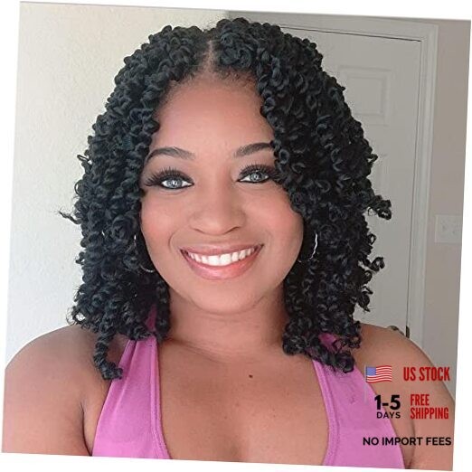 Passion Twist Crochet Hair 10 Inch Short 10 Inch (Pack of 8) 1B(Natural Black)