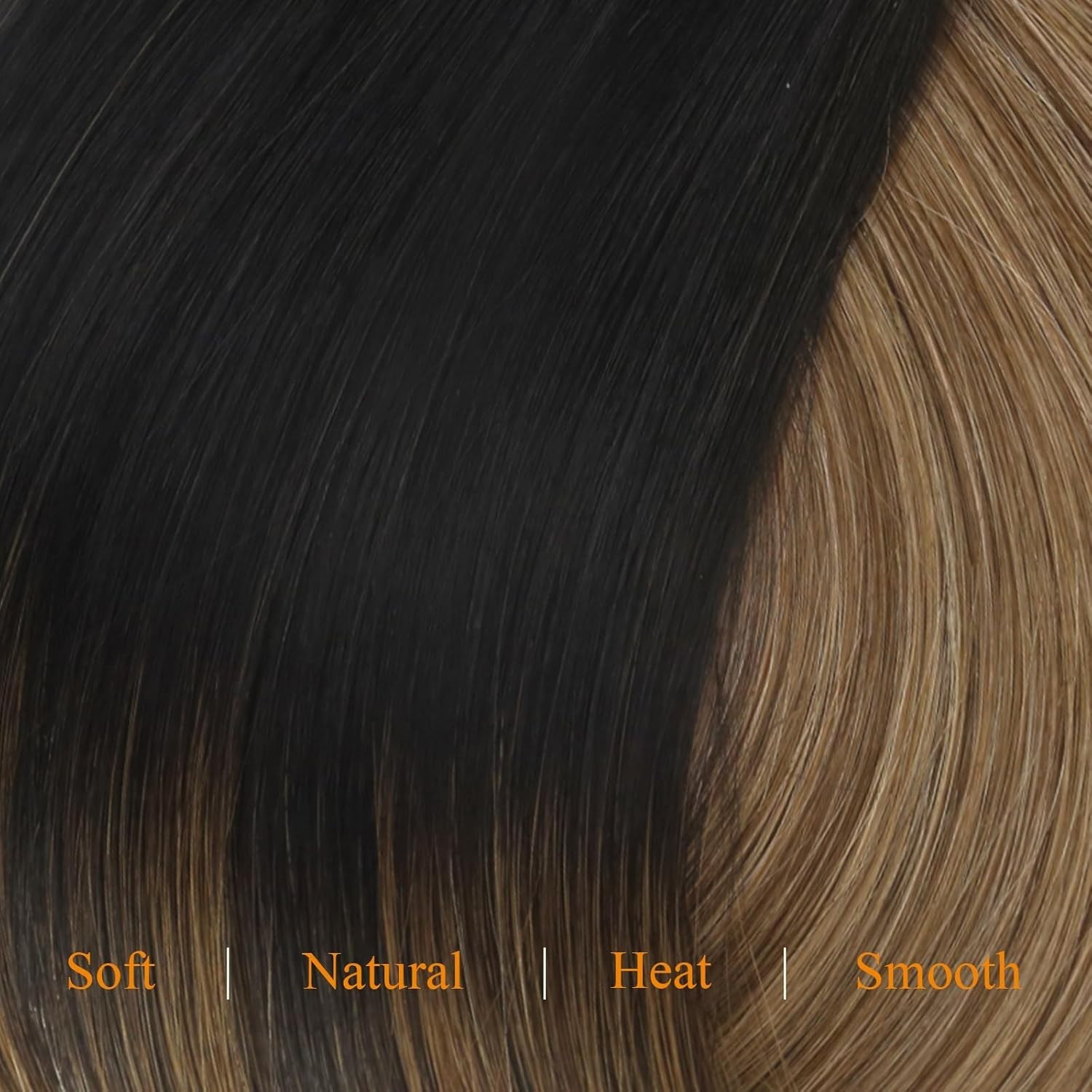 Easyouth CLIP-IN 14″ Ombre Black to Brown Human Hair Extensions CP 1B-6-27