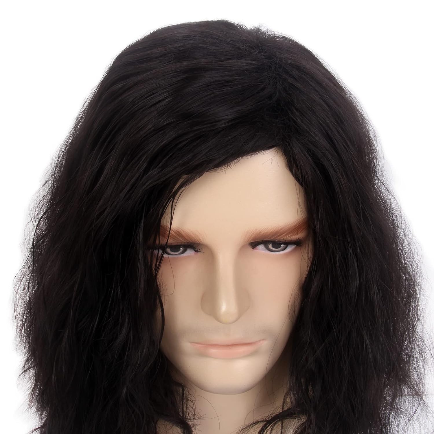 Black Long 70s Wig for Men Wavy Men Wig for Man Male Hippie Them Party Cospla…