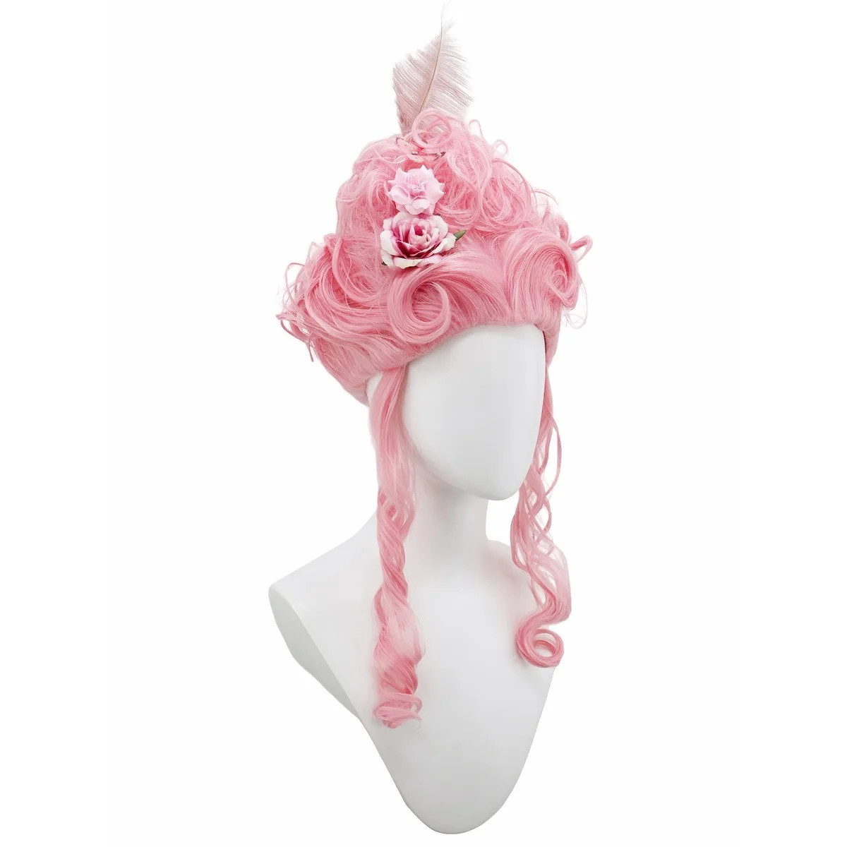 Pink Fluffy High-Top high quality Synthetic Wig | Queen’s Hairstyle with Feather
