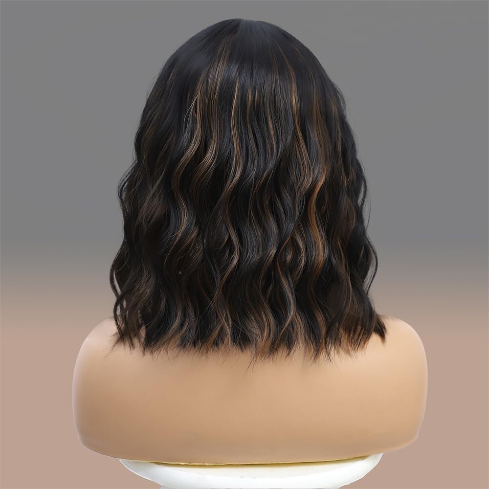 Gorgeous Shoulder-Length 14-Inch Curly Wig with Bangs – Perfect for Any Occasion