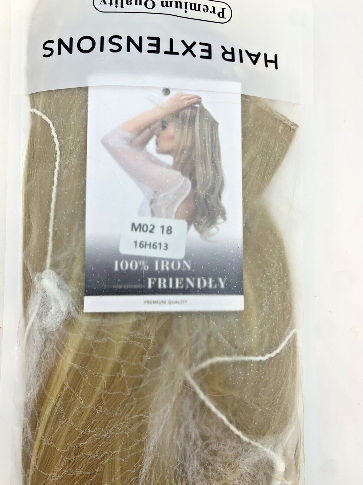 Blonde Hair extension women’s, M02 18″ 16H613, Synthetic hair, hand wash
