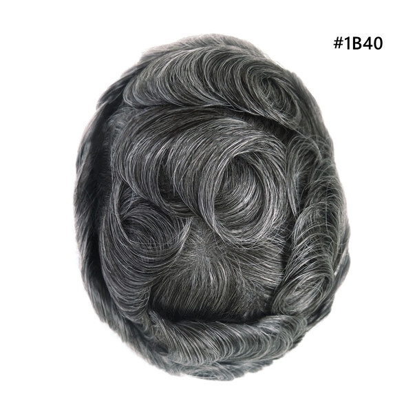 Durable Mens Skin Toupee Injected PU Human Hair System Replacement Wig Men 8X10