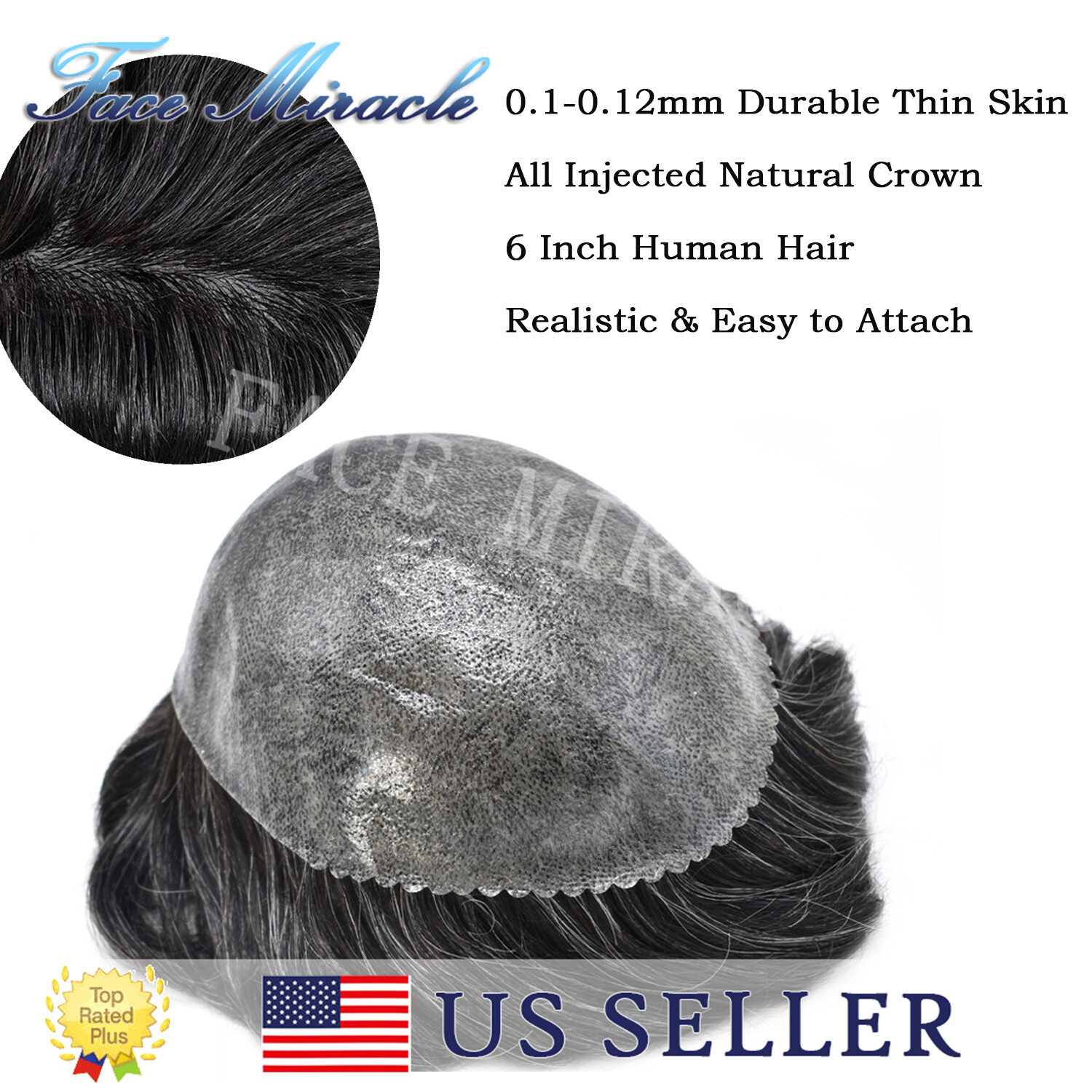 Full Poly Toupee for Men Human Hair System 0.1MM Skin PU Toupee Hair for Man Wig