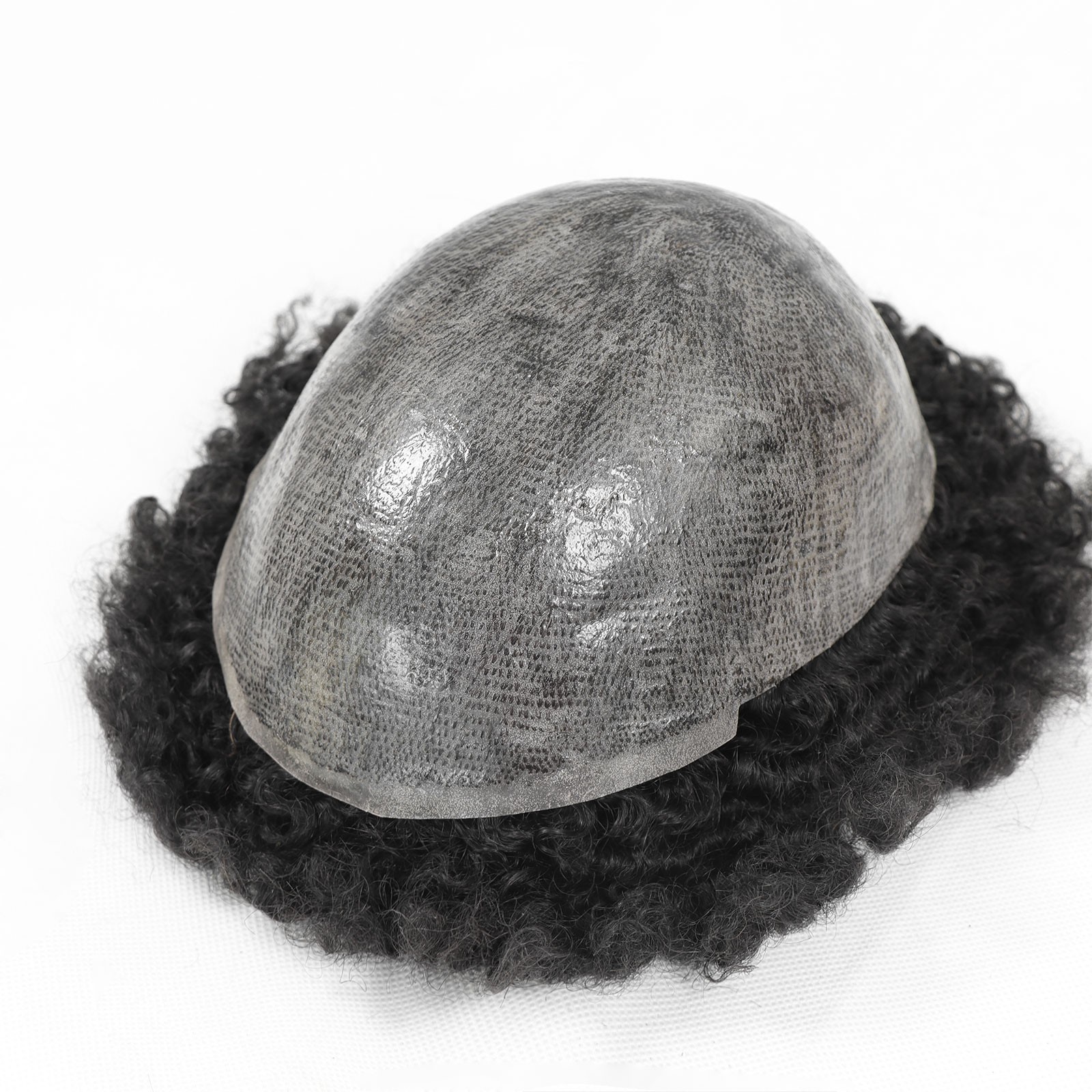 Afro Toupee for Men Thin Skin Human Hair Replacement System American Full PU
