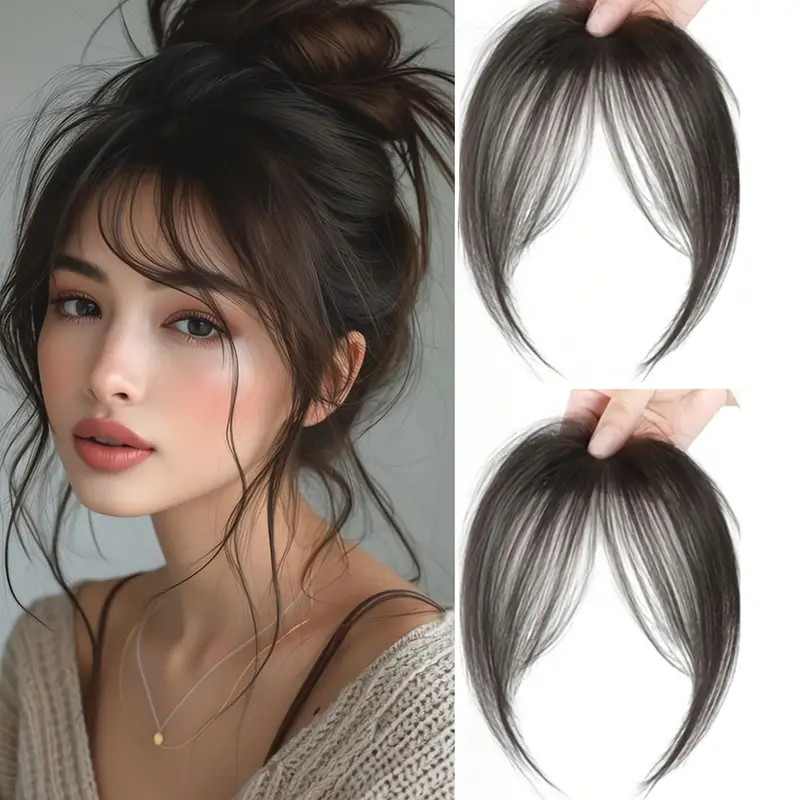 4-Color Bangs Hair Clip in Bangs Fringe with Temples Hairpieces Women Hair Bangs
