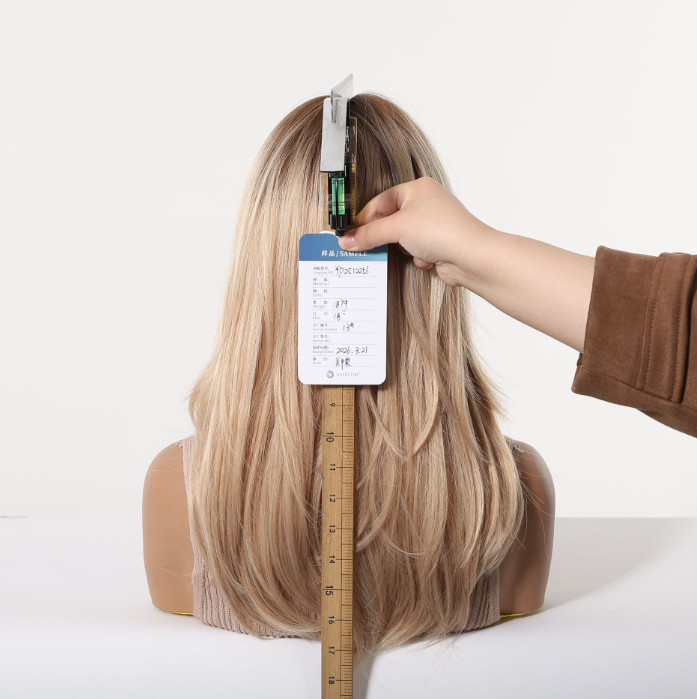 Rooted Blonde Champagne Mix Synthetic Hair Heat Ok Wigs Women Soft Natural