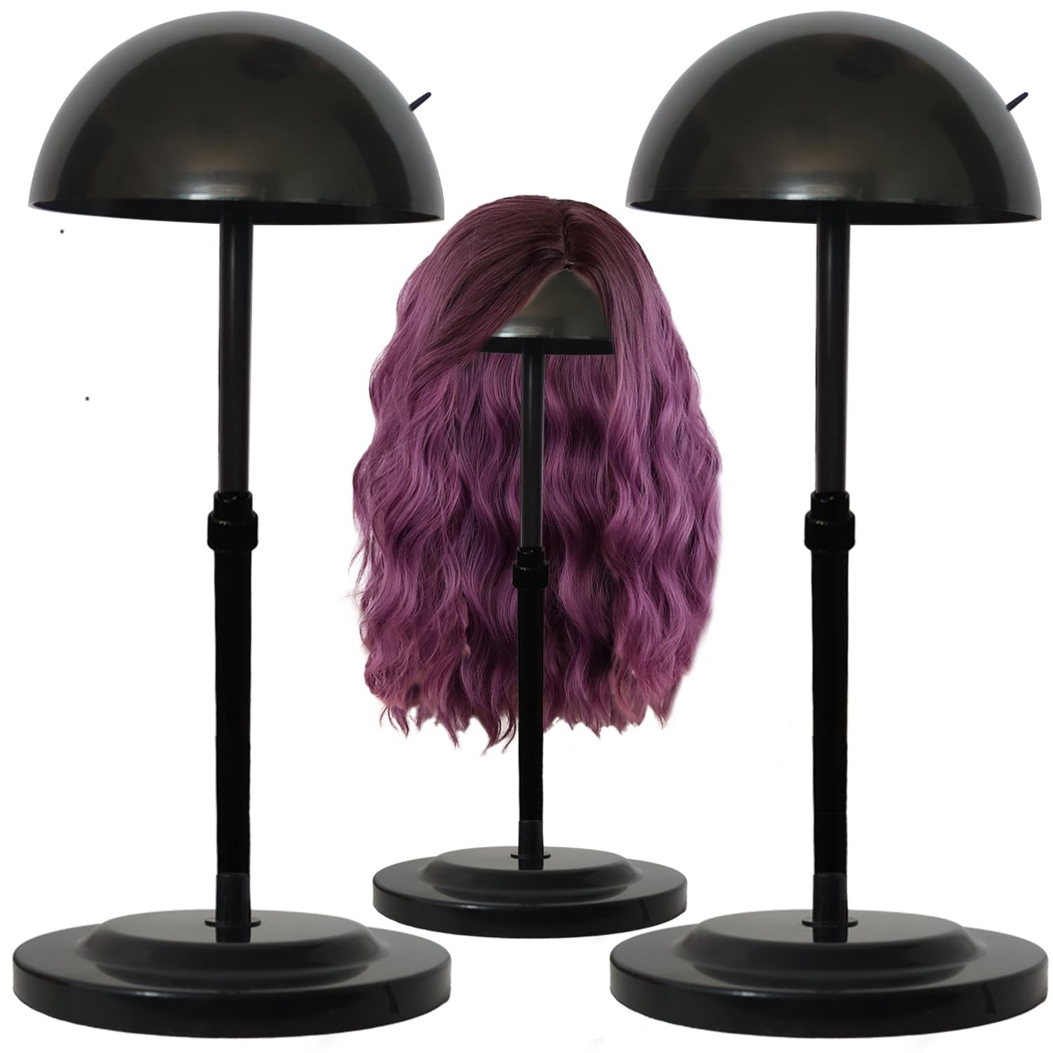 Wig Stand 2PCS Black Adjustable Height 2 Count (Pack of 1),