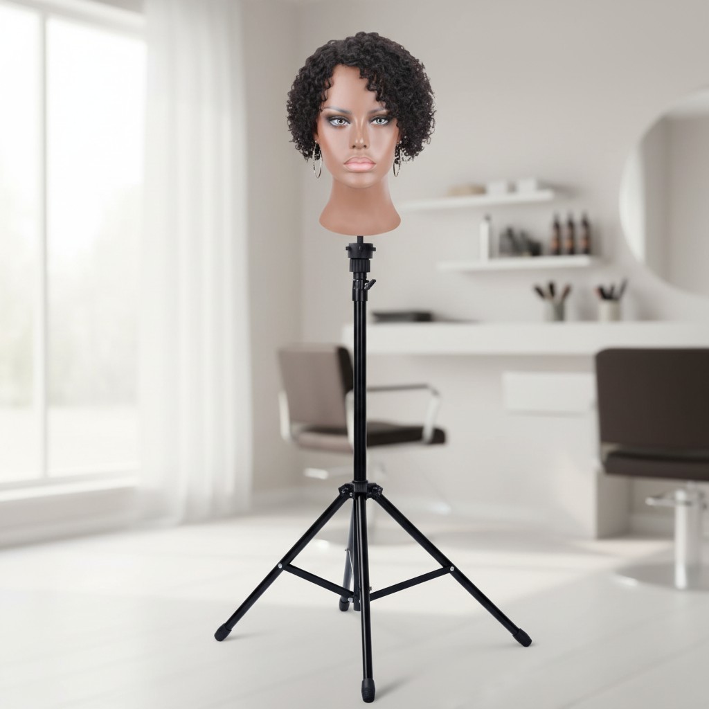 Lightweight Adjustable Wig Tripod Stand for Cosmetology with Free Accessories