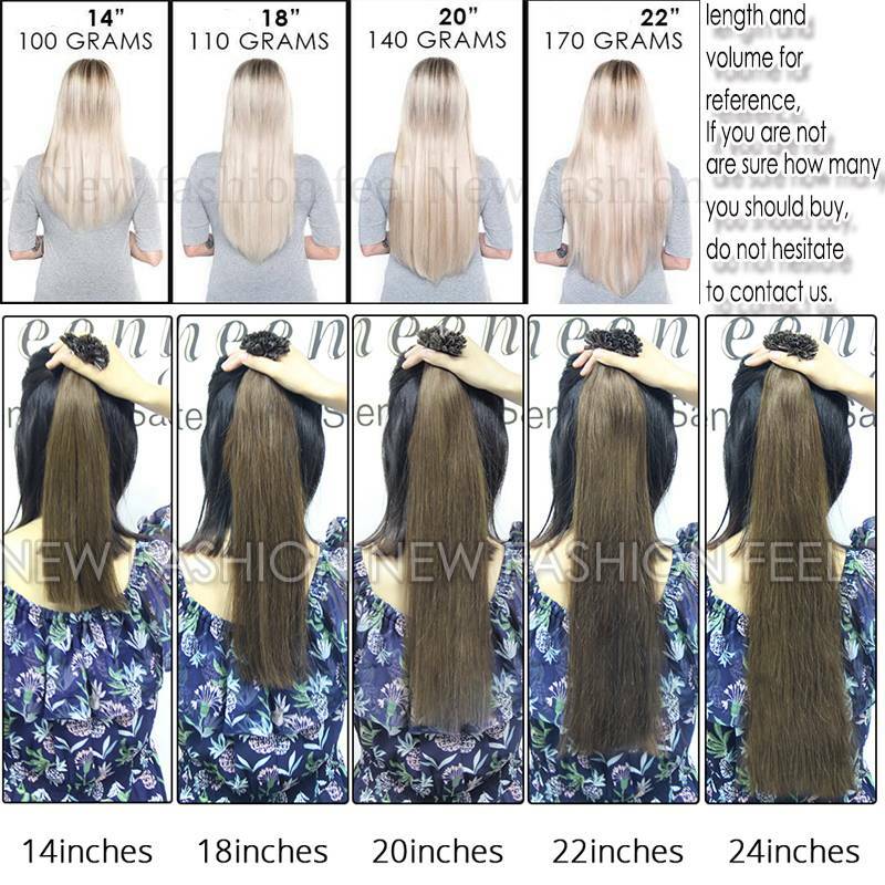 Hot Fusion 0.5g 1g Pre Bonded Nail U Tip Real 100% Human Remy Hair Extensions US