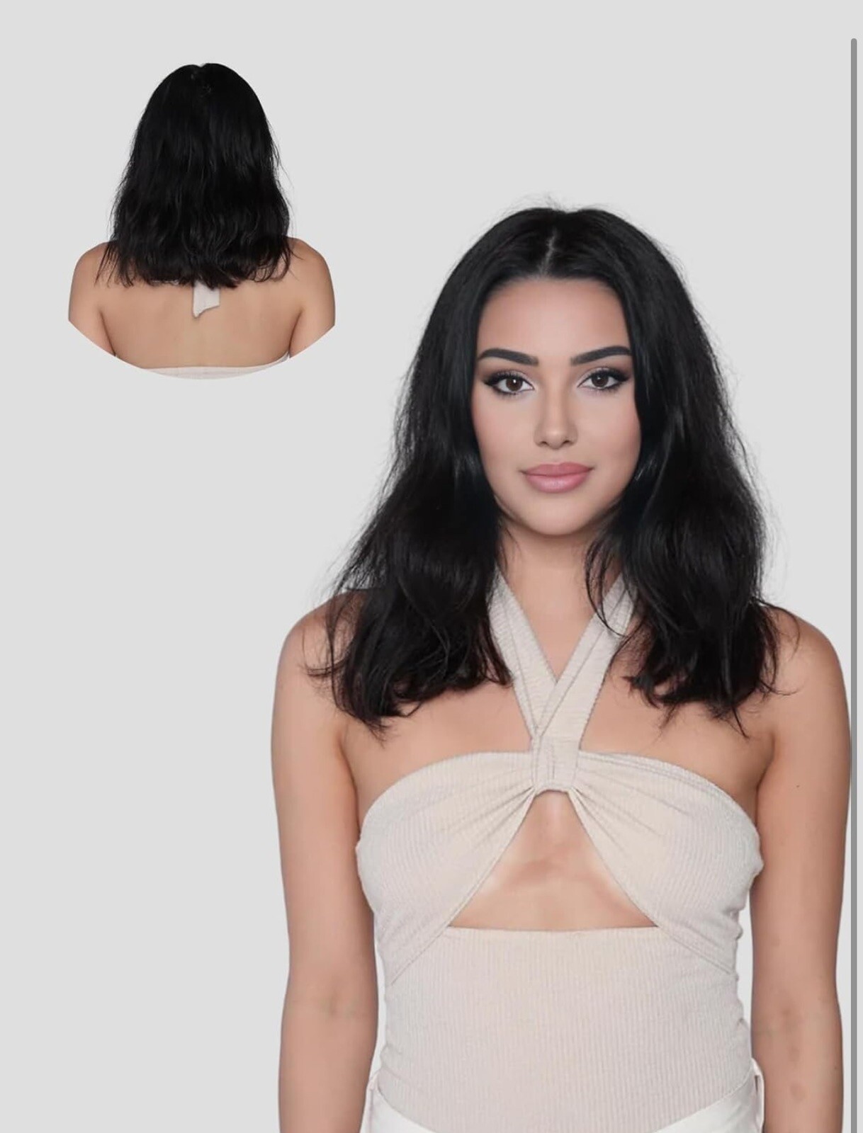LOVELINE Seamless Clip in Hair Extensions Real Human Hair, 14 inch, 110g, 7pcs