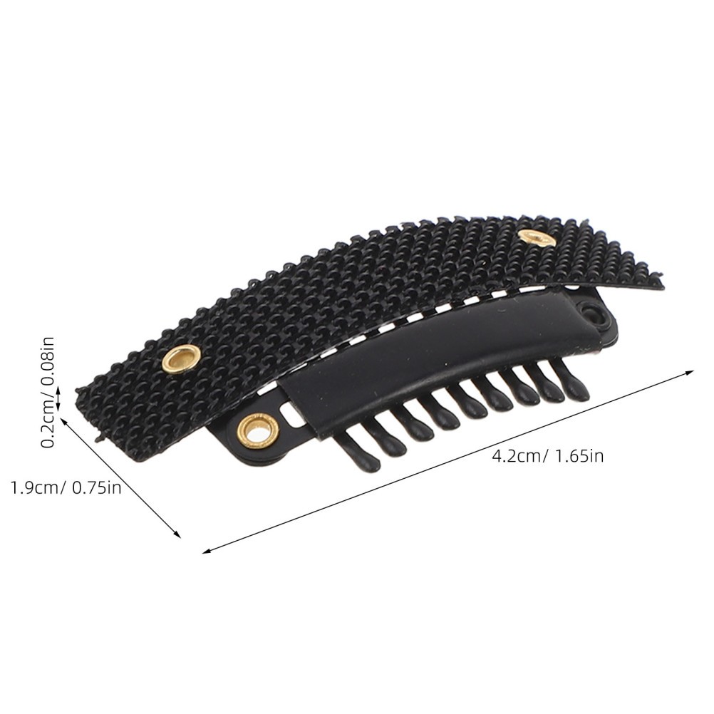 50Pcs Reusable Self Adhesive U Shape Wig Clips Black Durable Plastic Metal