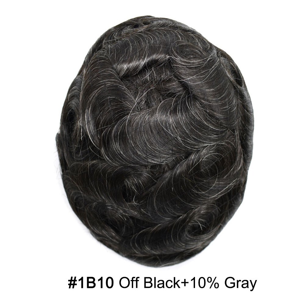 French Lace Mens Toupee Hair System Replacement for Men Poly Pu Around Men Wigs