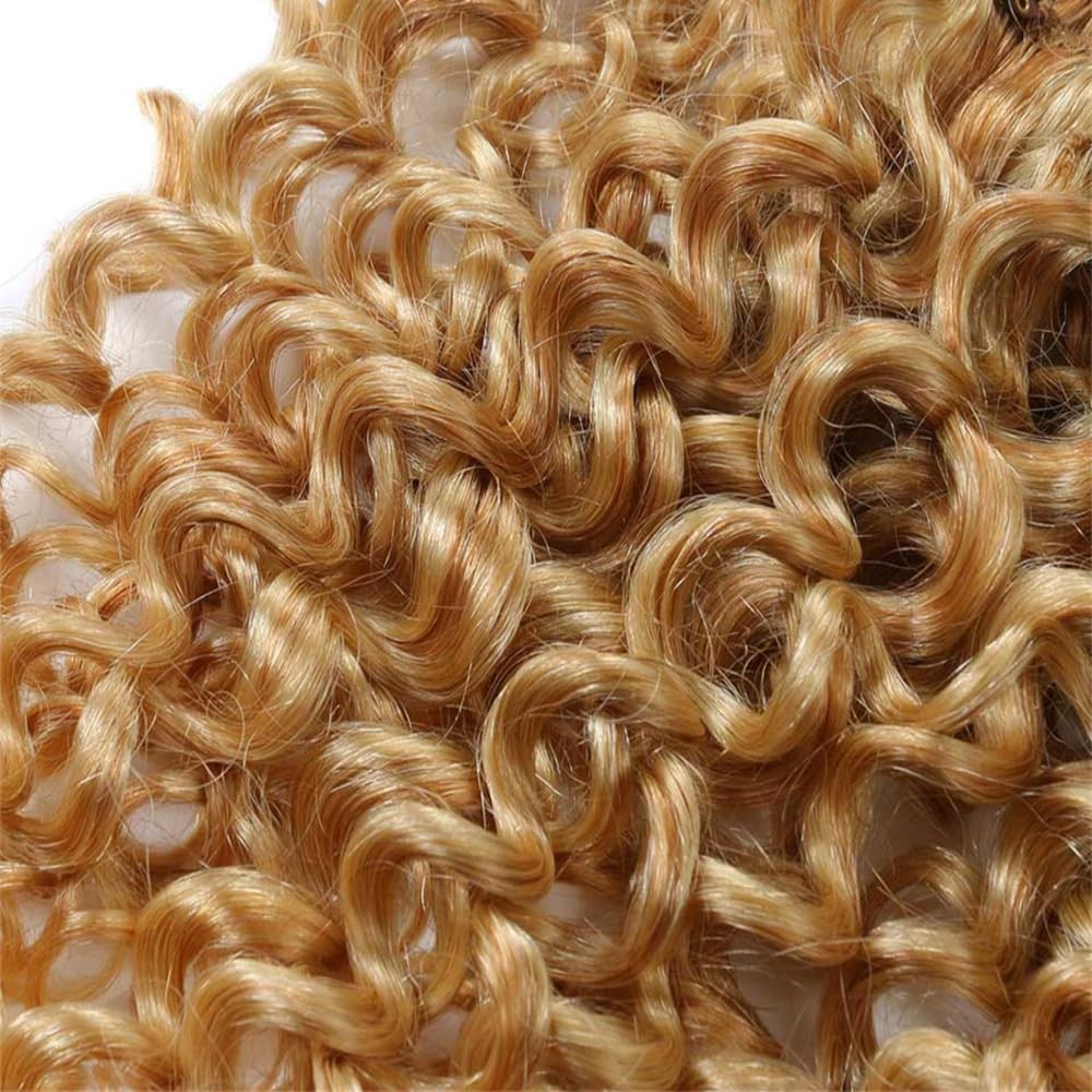 Giginger P27/613 Blonde Jerry Curly Human Hair Bundles 24 26 28 Inch Highlight