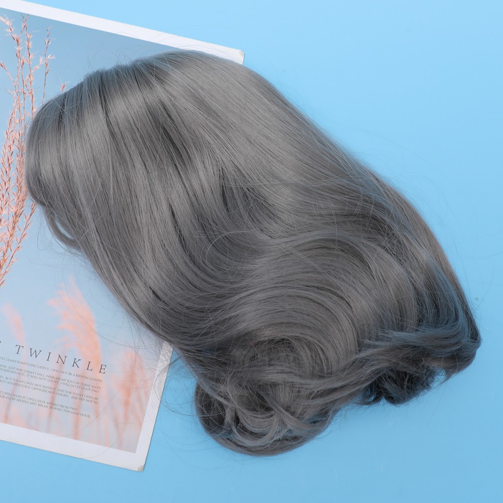 1Pcs Realistic Grey Bob Hair Wig Lace Front Durable Synthetic Wig for Women