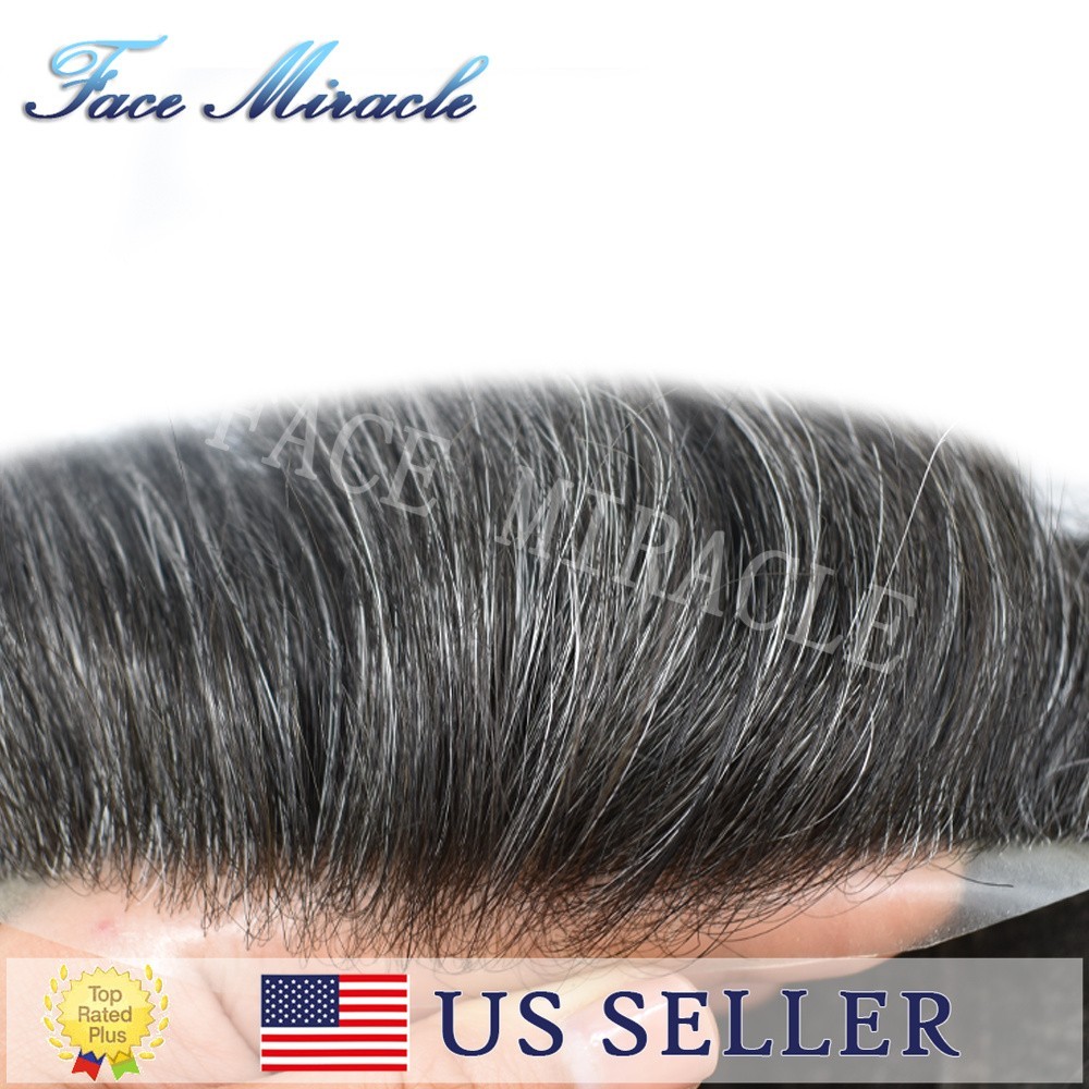 Mens Hairpieces Lace Center Mens Toupee Real Human Hair System Thin Poly Around
