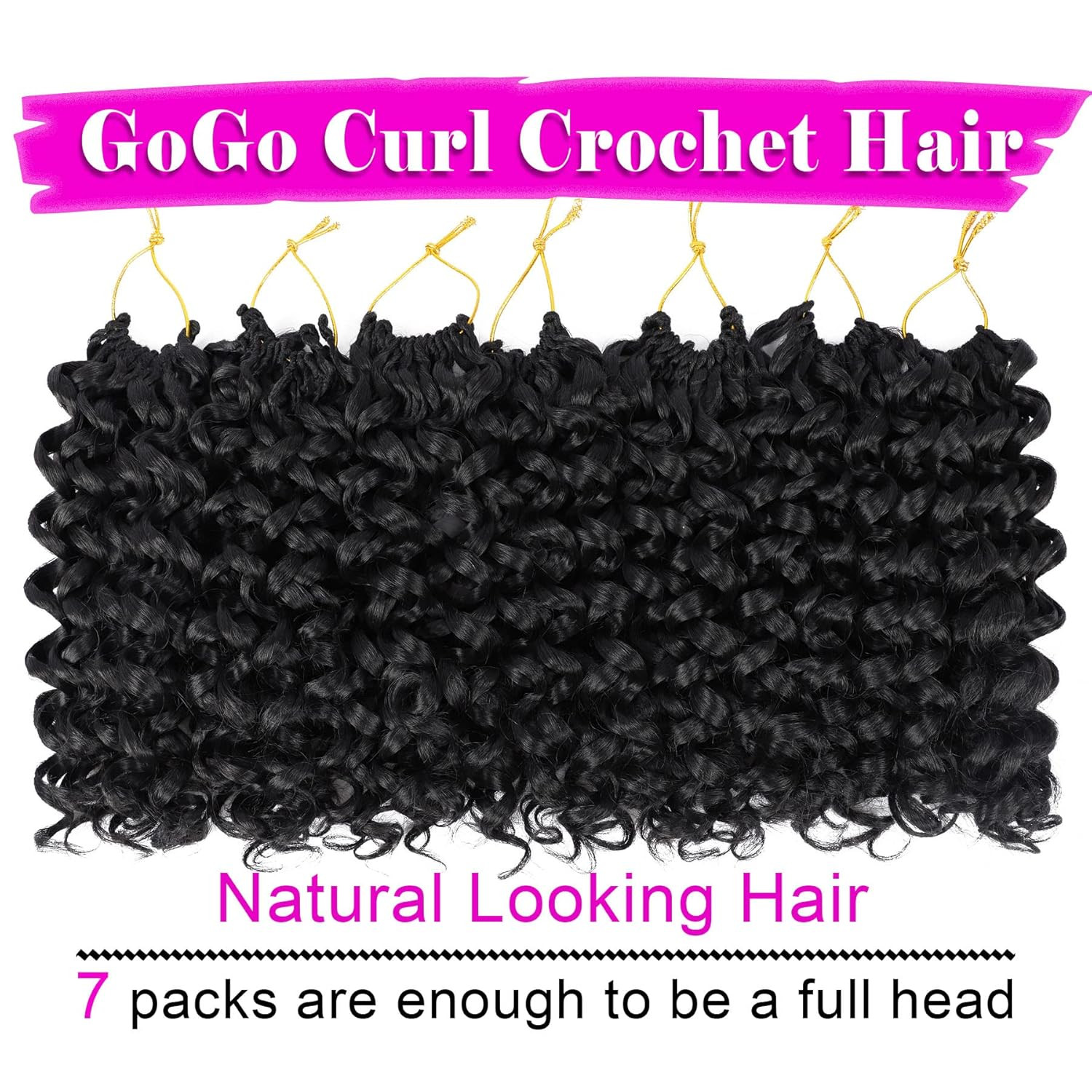 7 Packs Gogo Curl Crochet Hair 10 Inch Short Curly Crochet Hair for Women Water