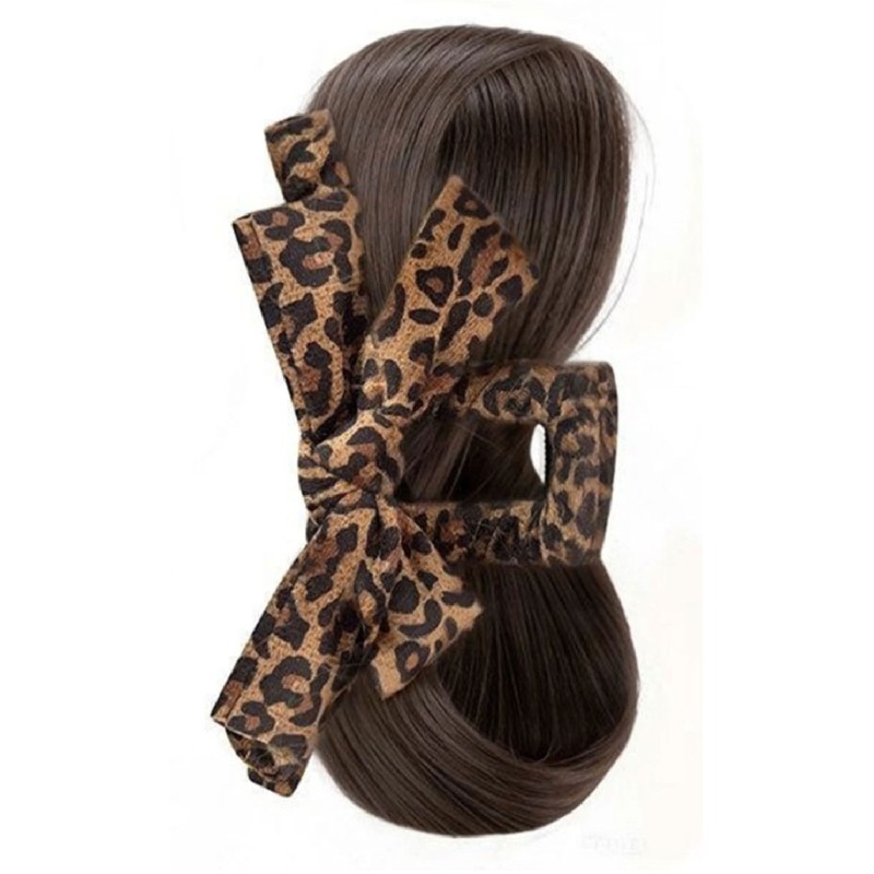 Fashion Animal Print Bowknot Claws Clip On Bun Extension for Quick Hair Change