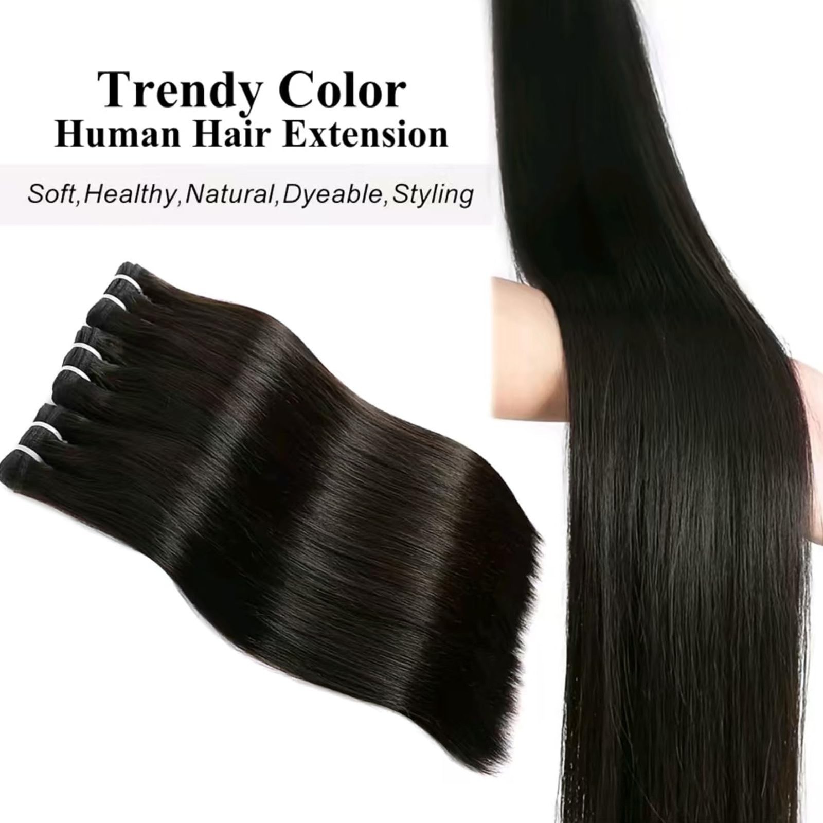 Yuccy 100g/Bundle Raw Human Hair Bundles 16A Indian Virgin Straight Hair 22 Inch