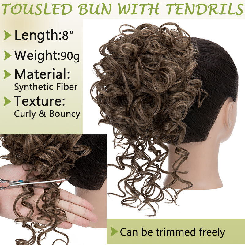 Afro Puff Drawstring Ponytail Kinky Curly Synthetic Hair Chignon Bun Extension