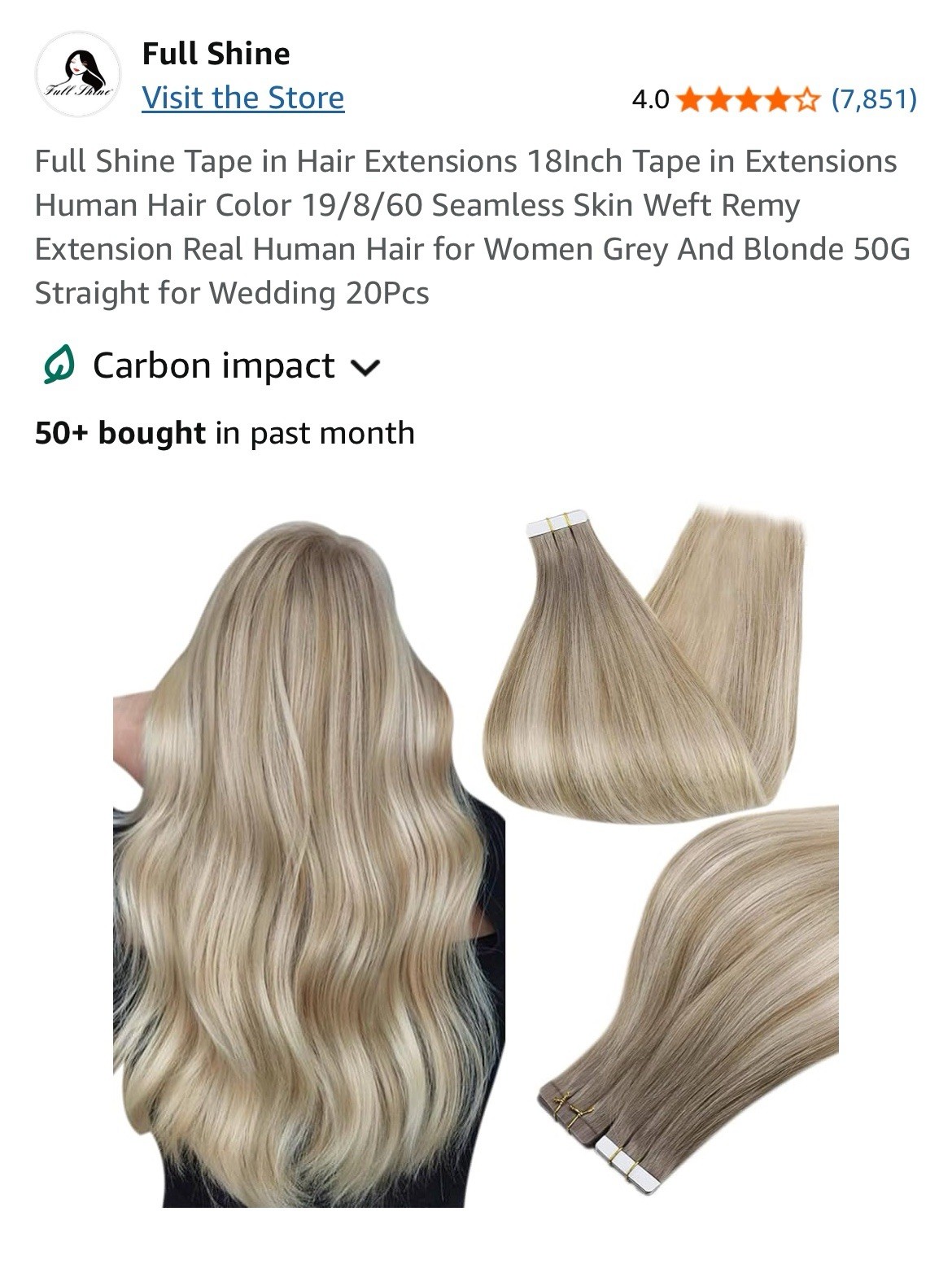 4x FULL SHINE 18 INCH (4 PACKS / 80 PIECES) TAPE-IN HUMAN HAIR EXTENSIONS