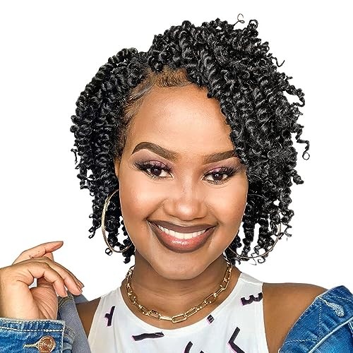 6 Inch Passion Twist Hair Pre-twisted 8 6 Inch (Pack of 8) 1B/Natural Black