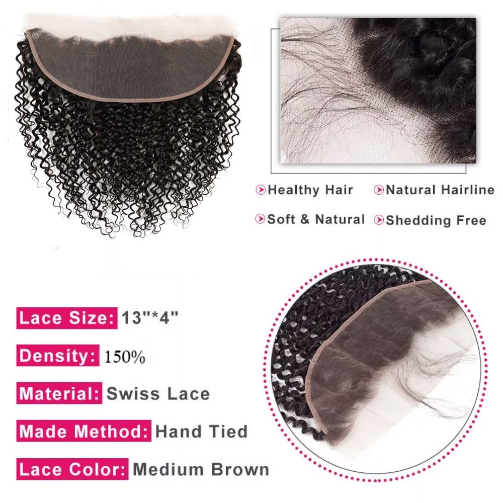 13×4 Lace Frontal Closure Kinky Curly Lace Frontal Closure 8 Inch Unprocessed…