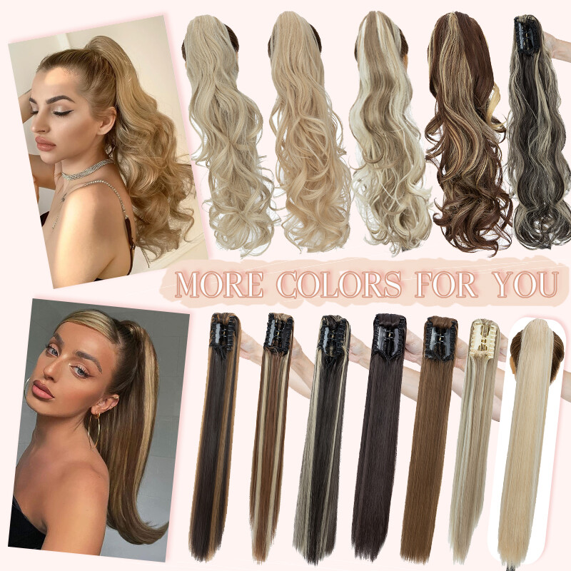 12″-30″ Claw Ponytail Hair Piece Soft Thick Hairpiece Clip In Pony Tail as Human