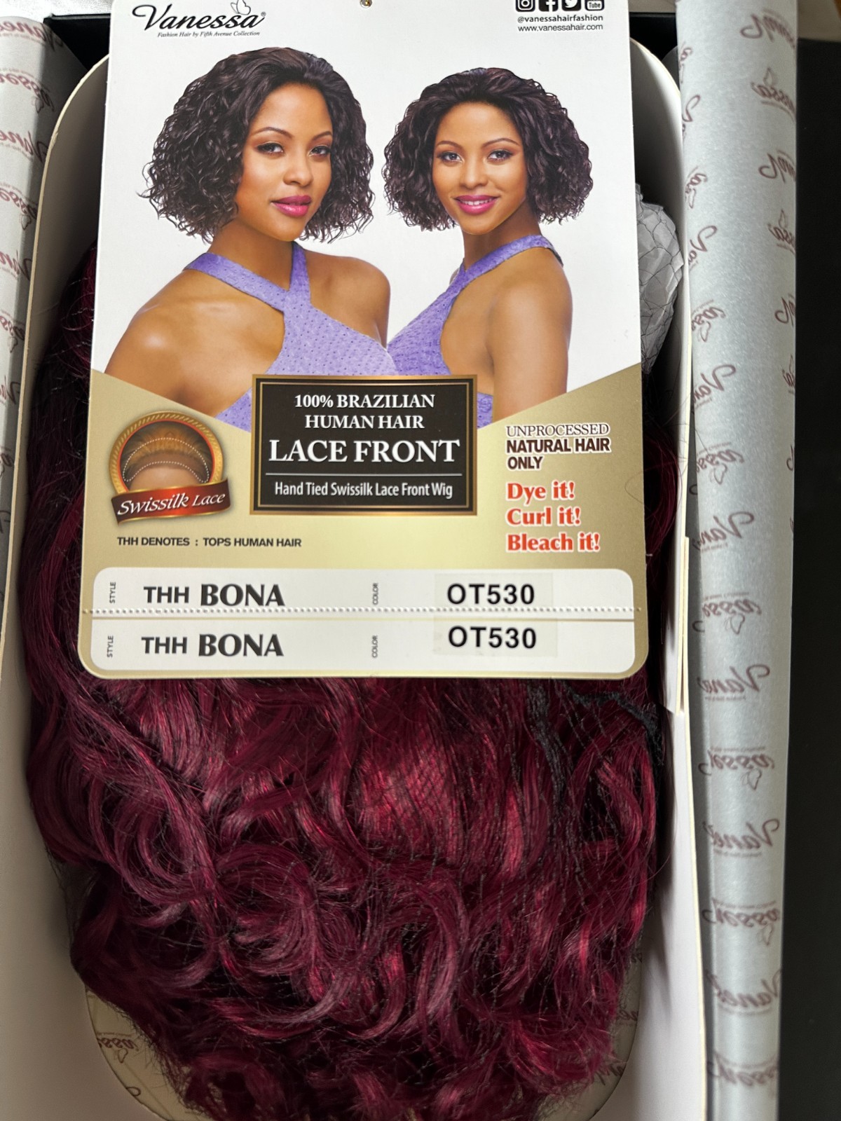Vanessa 100% Brazilian Human Hair Swissilk Lace Front Wig – THH BONA – OT530