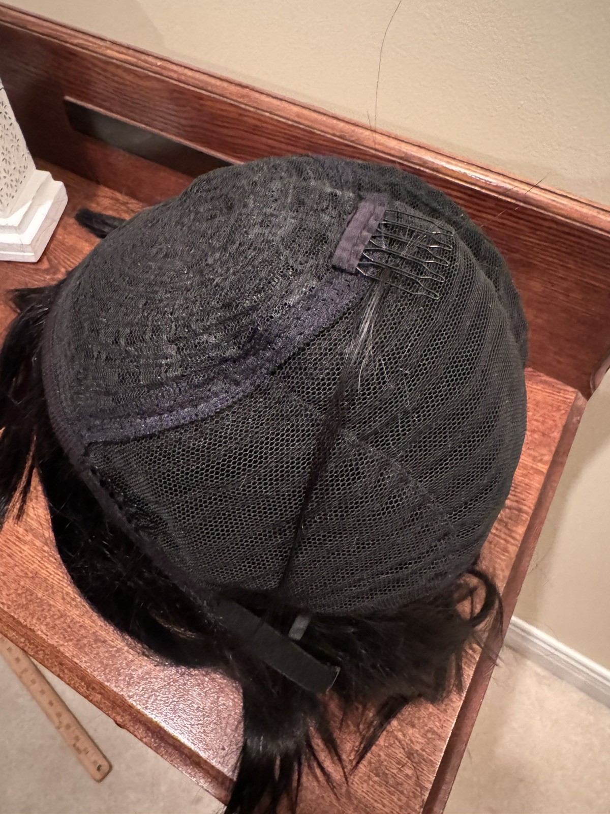 18-20” straight Human Hair Wig Natural Black see notes